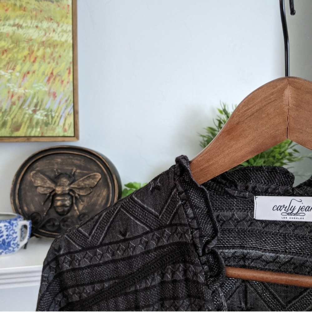 Carly Jean Los Angeles Bohemian / Western / Prairie /  Tiered Maxi Prairie Dress - Picture 16 of 16